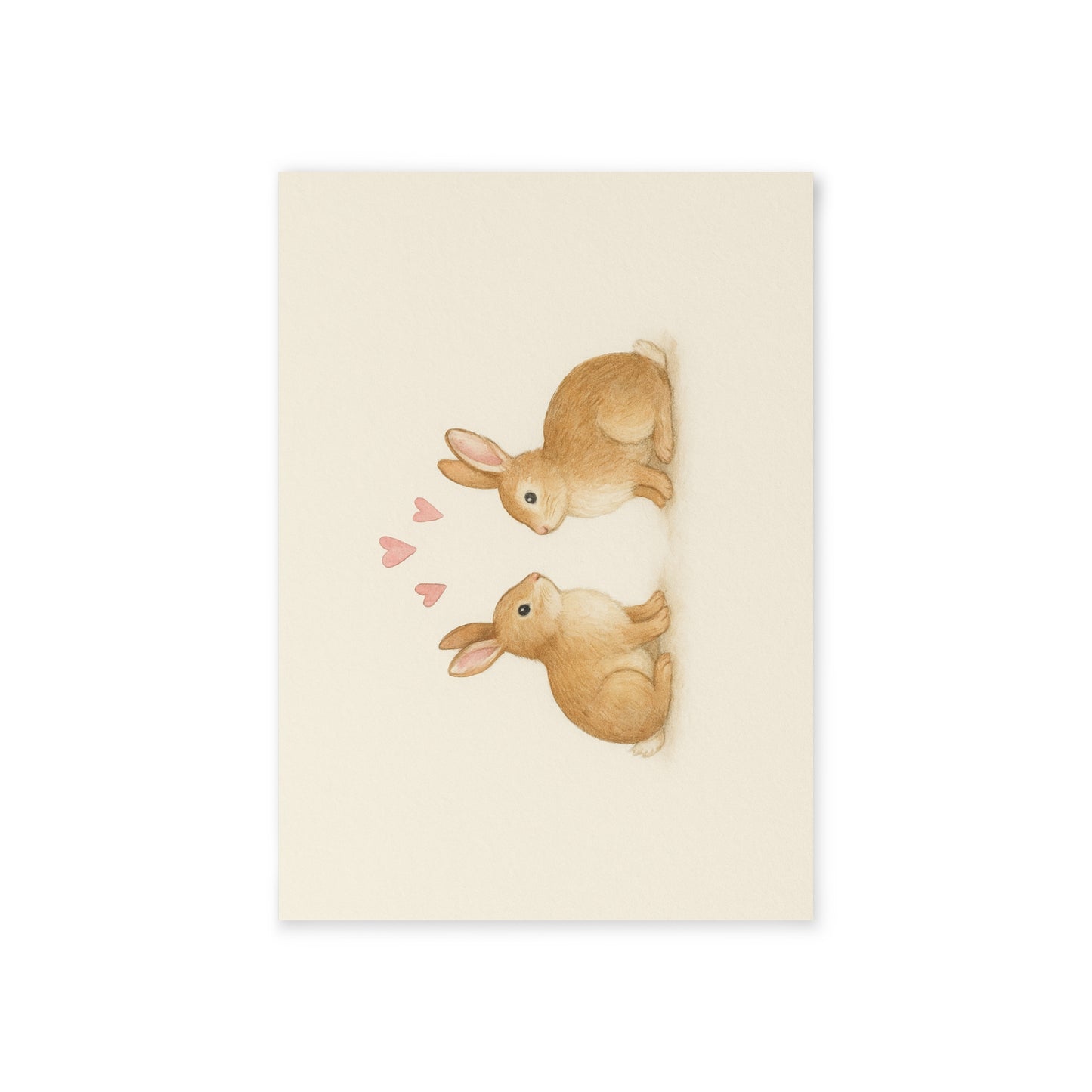 Bunnies-in-Love Watercolor Illustration Notecards