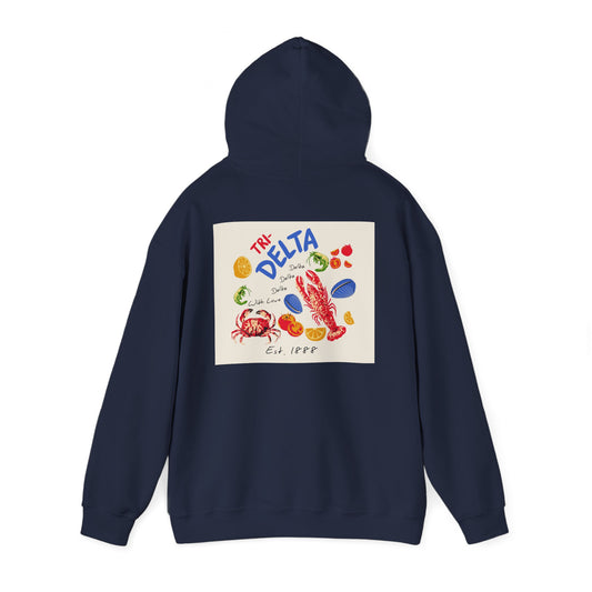 Tri Delta Sorority Hoodie | Delta Delta Delta Sisterhood Coastal Graphic Design