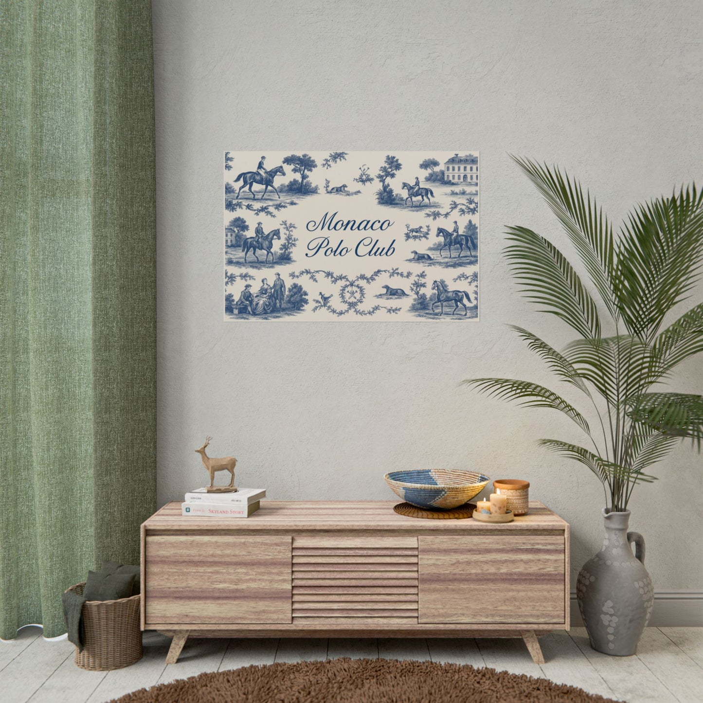 Monaco Polo Club Print | French Toile Equestrian Art