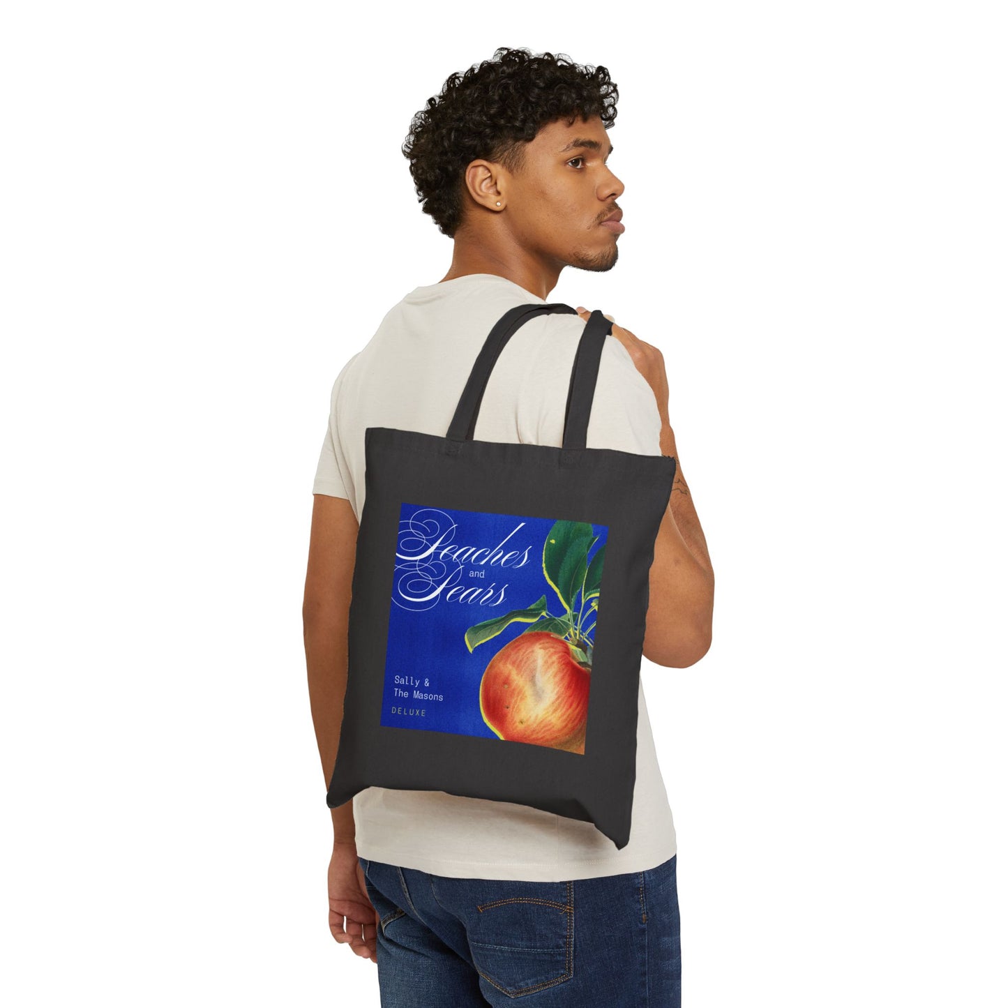 Peaches and Pears Illustration Canvas Tote Bag