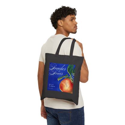 Peaches and Pears Illustration Canvas Tote Bag