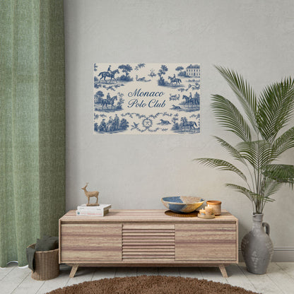 Monaco Polo Club Print | French Toile Equestrian Art