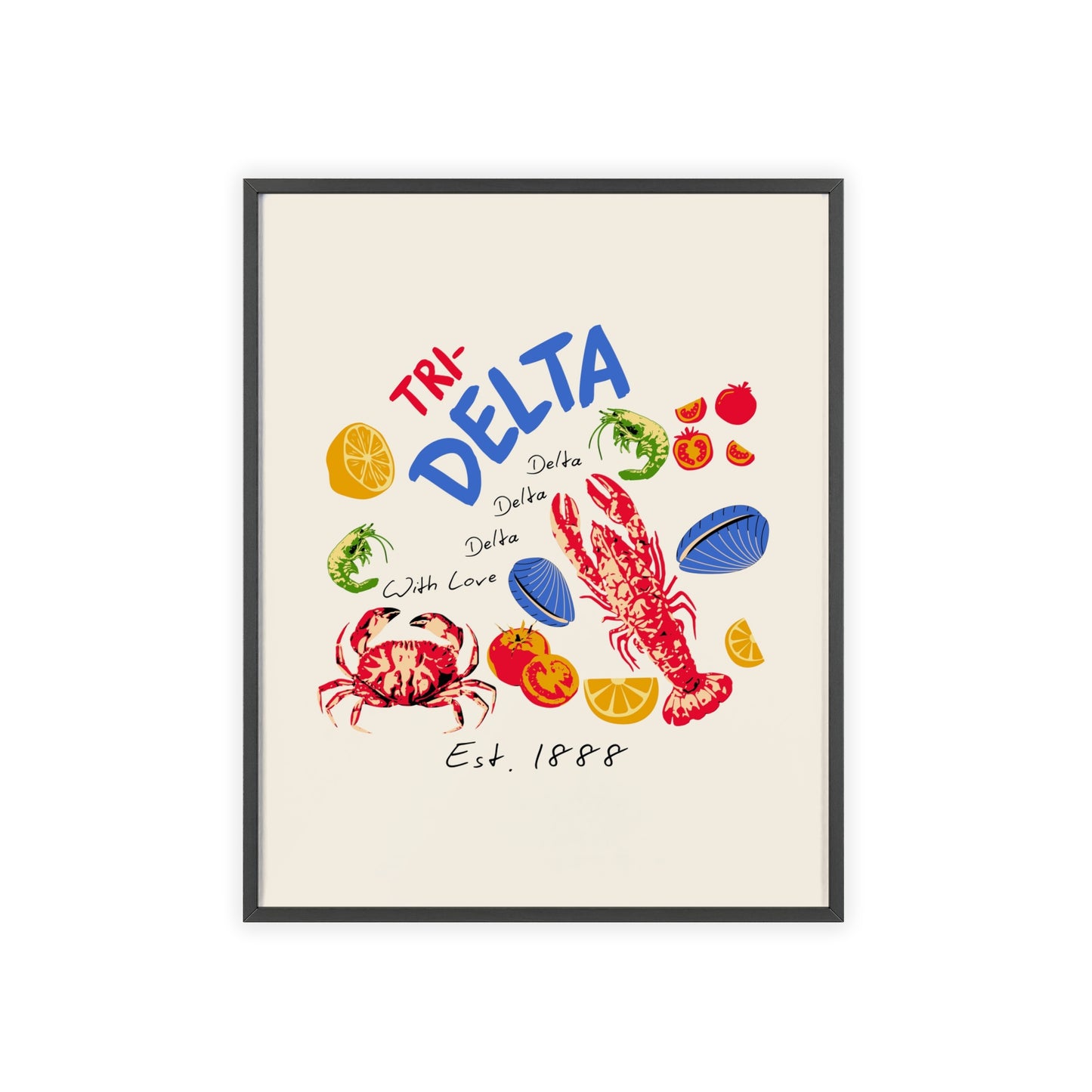 Tri Delta Sorority Framed Poster