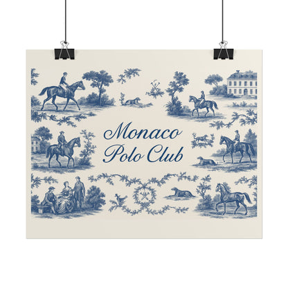 Monaco Polo Club Print | French Toile Equestrian Art