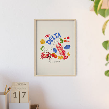 Tri Delta Sorority Framed Poster
