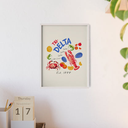 Tri Delta Sorority Framed Poster