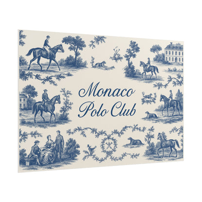 Monaco Polo Club Print | French Toile Equestrian Art