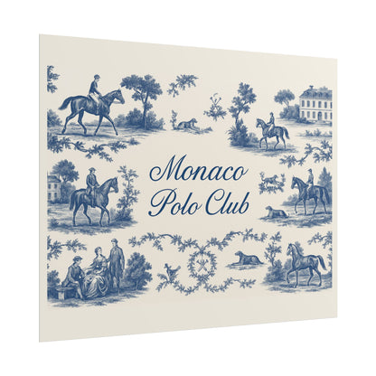 Monaco Polo Club Print | French Toile Equestrian Art