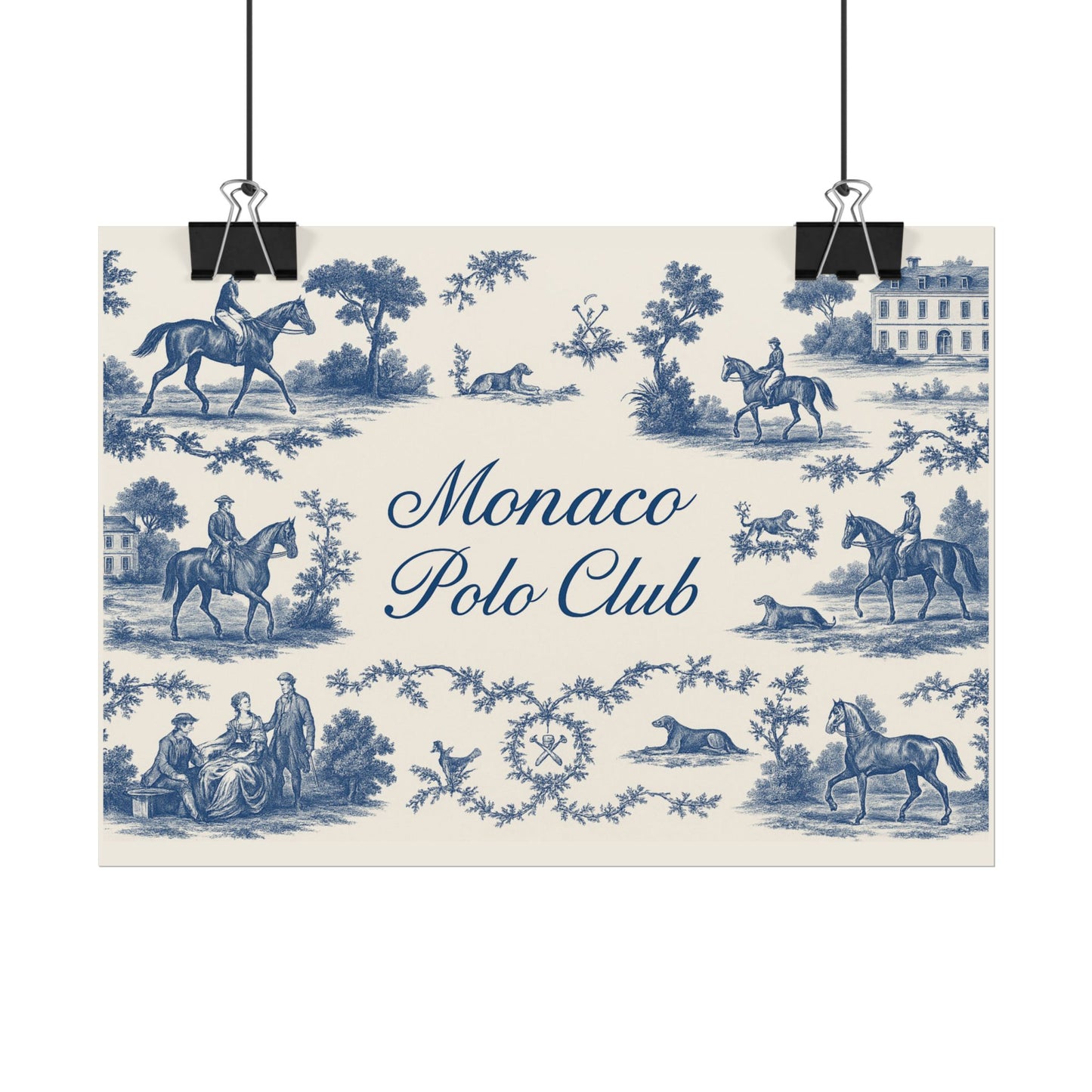 Monaco Polo Club Print | French Toile Equestrian Art