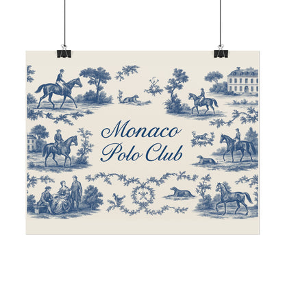 Monaco Polo Club Print | French Toile Equestrian Art