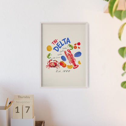 Tri Delta Sorority Framed Poster