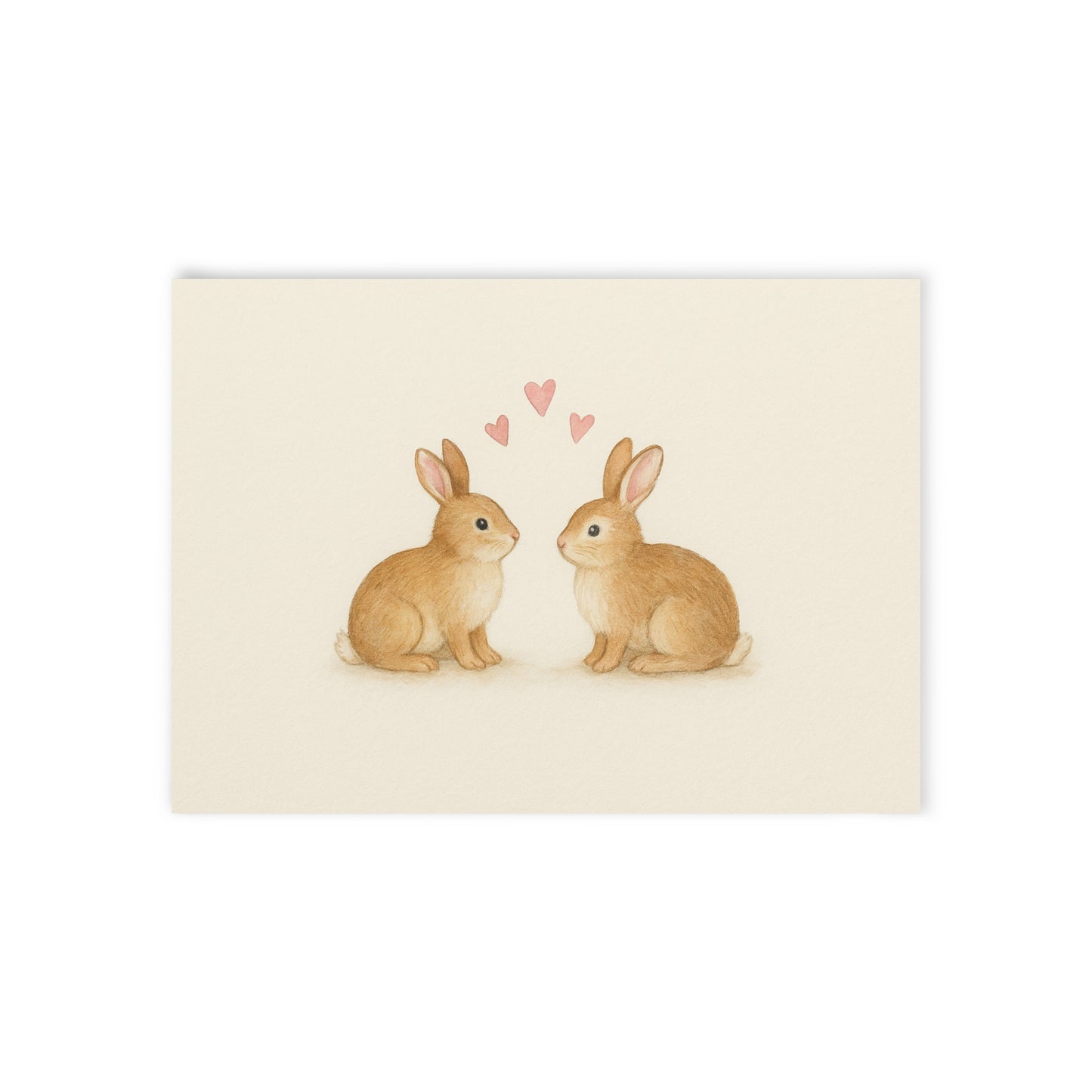 Bunnies-in-Love Watercolor Illustration Notecards