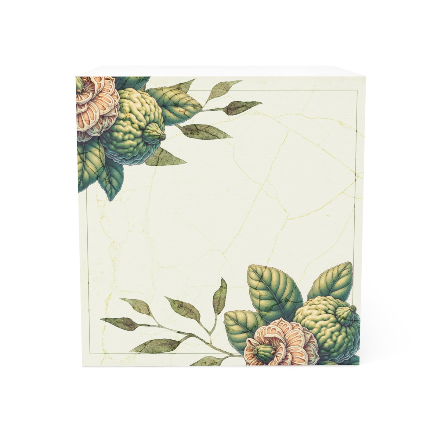 Beautiful Botanical Floral Post-It Note Cube | Cute Stationery, Preppy Stationary, Elegant Sticker Notepad