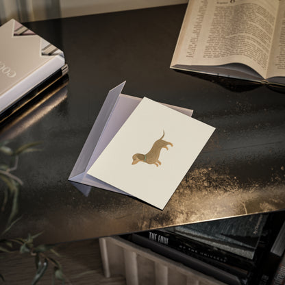 Charming Postcard - Dachshund Watercolor Illustration, Minimalist Dog Design, Bespoke Stationery, Greeting Cards, Cute Animal Art Print