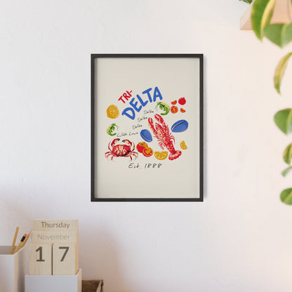 Tri Delta Sorority Framed Poster