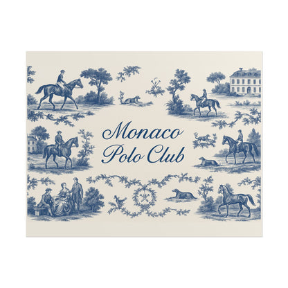 Monaco Polo Club Print | French Toile Equestrian Art