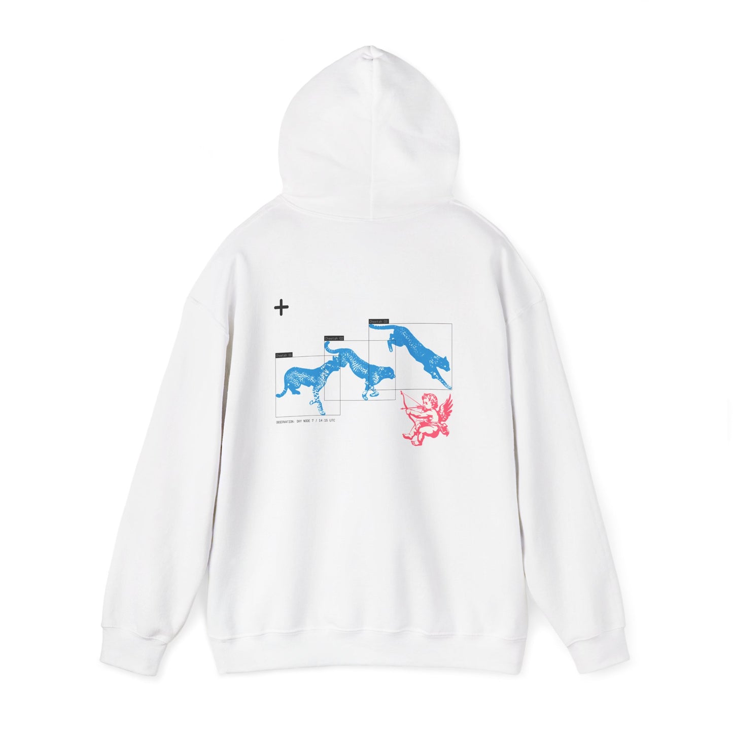 Cherub Angel Cheetah Leopard Hoodie | Neon Blue Pink College Sweats & Loungewear | Gift for Her Big Little Gift Sorority Gift