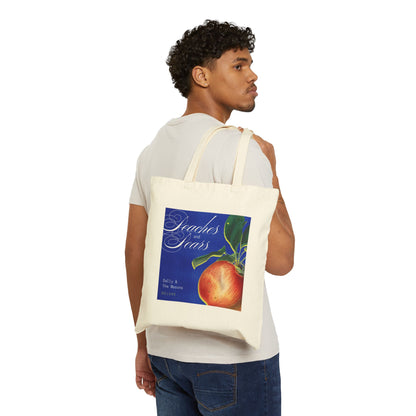 Peaches and Pears Illustration Canvas Tote Bag