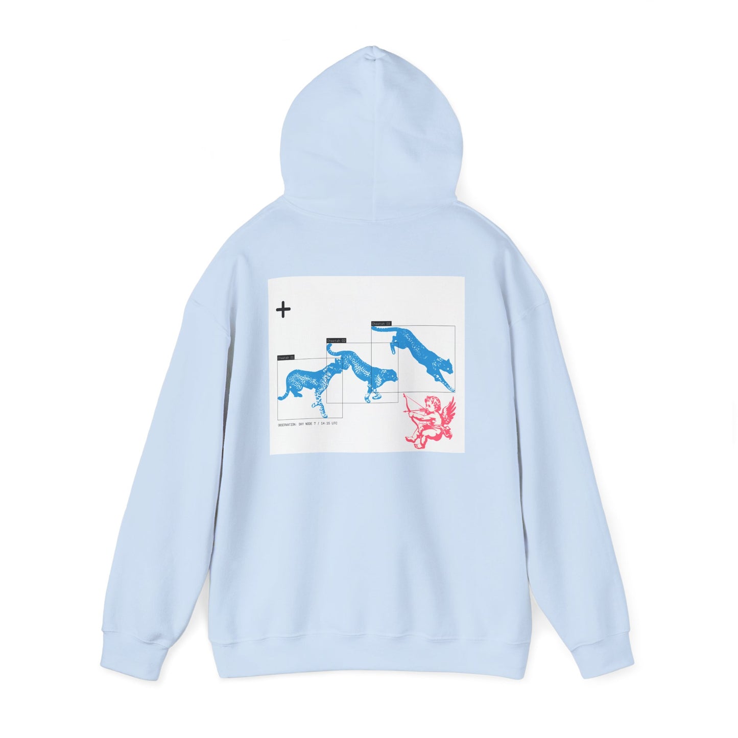 Cherub Angel Cheetah Leopard Hoodie | Neon Blue Pink College Sweats & Loungewear | Gift for Her Big Little Gift Sorority Gift