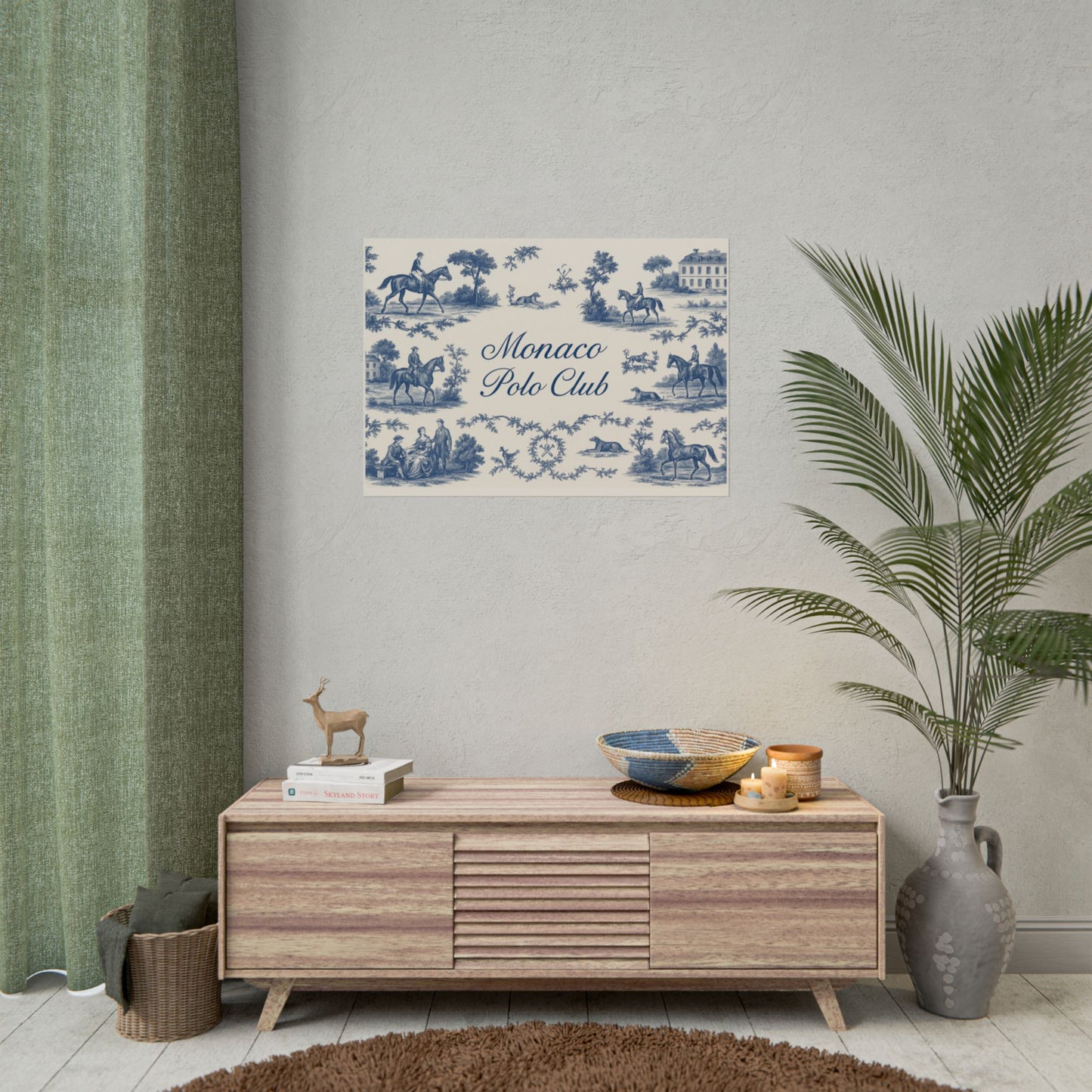 Monaco Polo Club Print | French Toile Equestrian Art