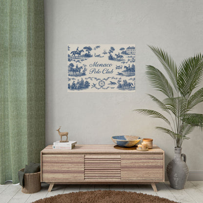Monaco Polo Club Print | French Toile Equestrian Art