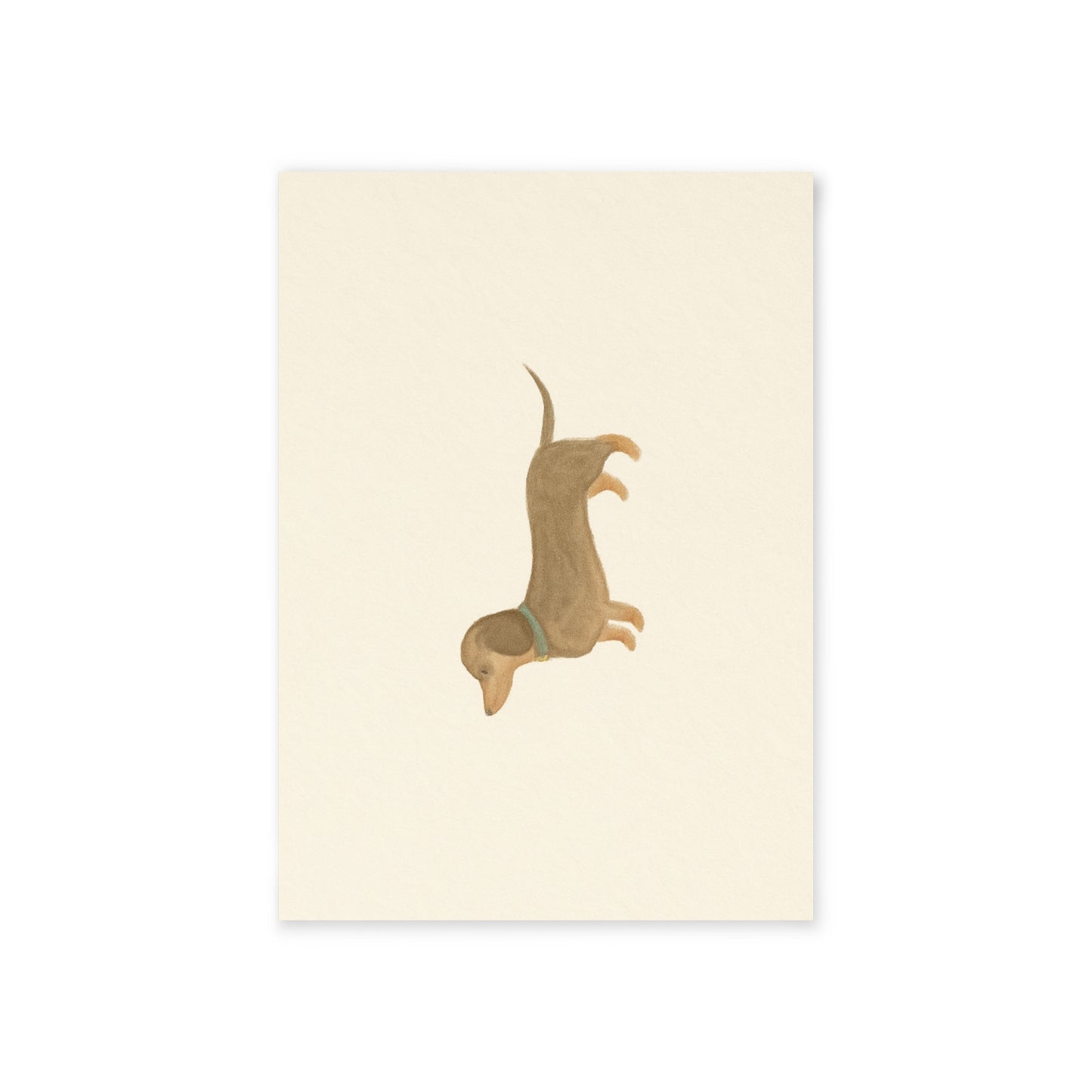 Charming Postcard - Dachshund Watercolor Illustration, Minimalist Dog Design, Bespoke Stationery, Greeting Cards, Cute Animal Art Print