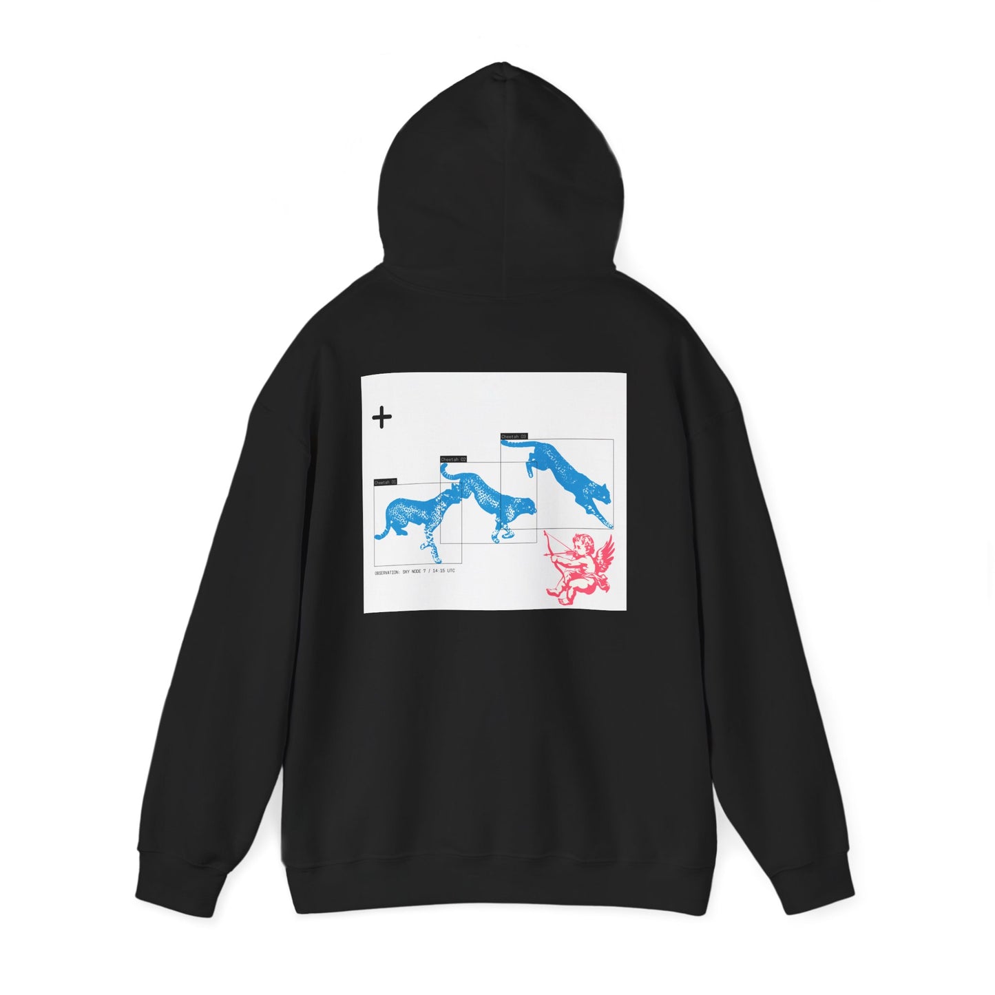 Cherub Angel Cheetah Leopard Hoodie | Neon Blue Pink College Sweats & Loungewear | Gift for Her Big Little Gift Sorority Gift