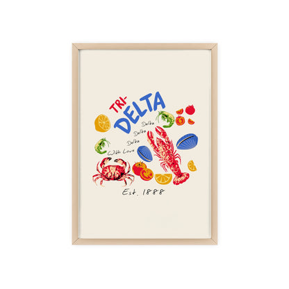 Tri Delta Sorority Framed Poster