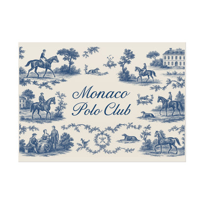 Monaco Polo Club Print | French Toile Equestrian Art