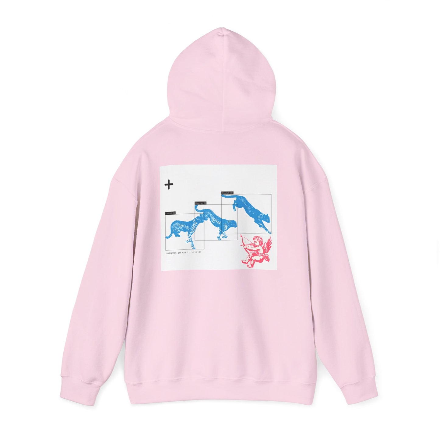 Cherub Angel Cheetah Leopard Hoodie | Neon Blue Pink College Sweats & Loungewear | Gift for Her Big Little Gift Sorority Gift