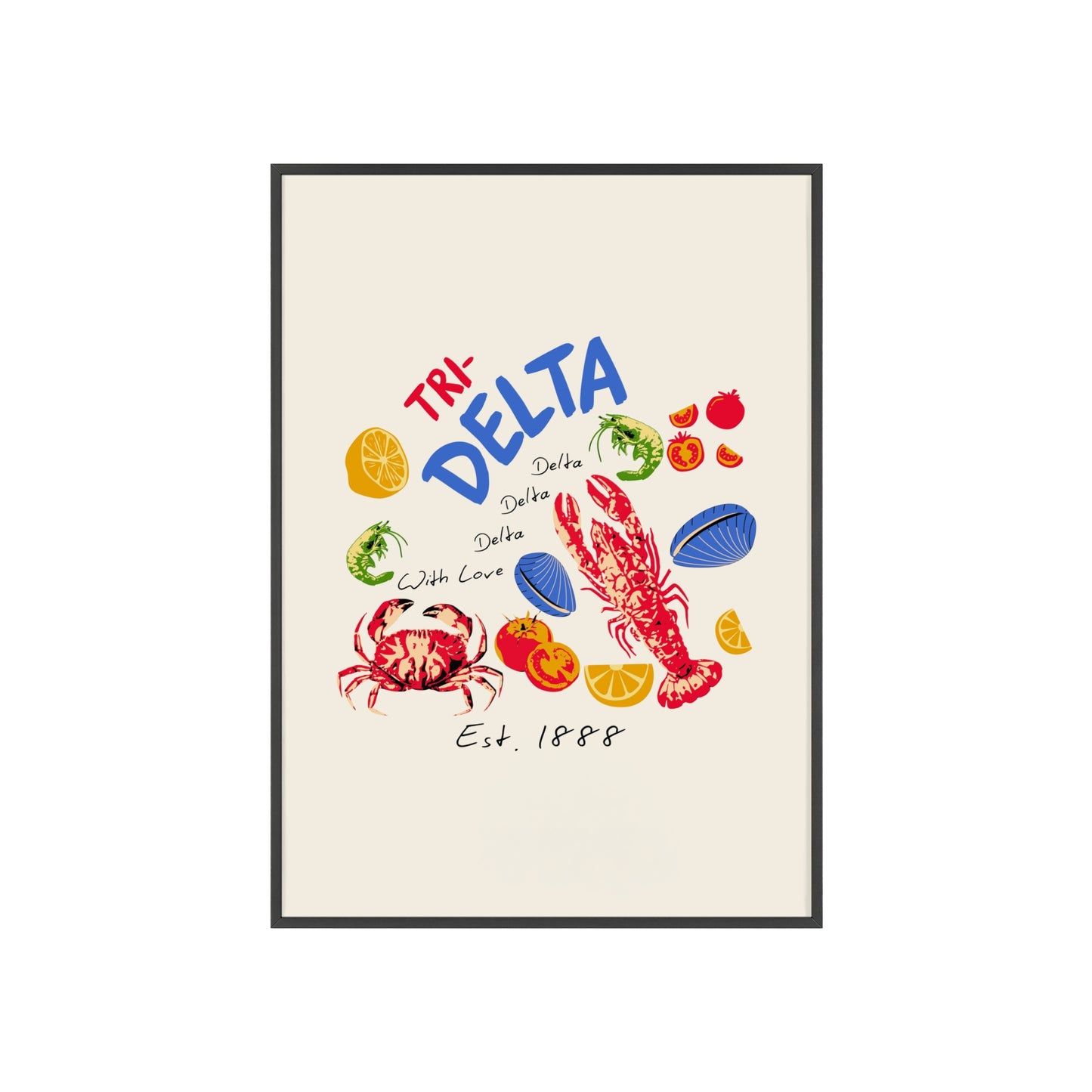 Tri Delta Sorority Framed Poster