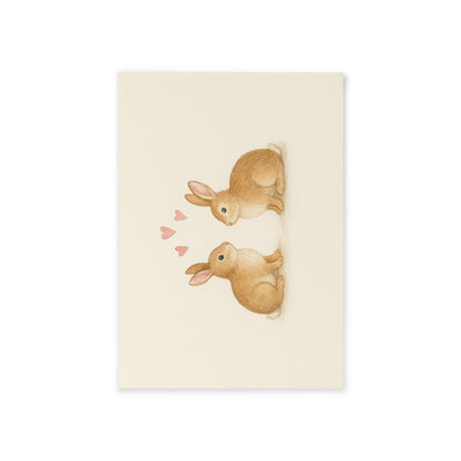 Bunnies-in-Love Watercolor Illustration Notecards