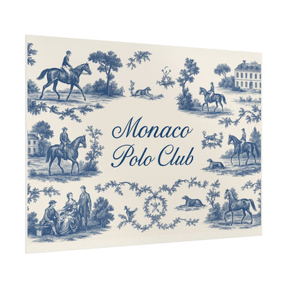 Monaco Polo Club Print | French Toile Equestrian Art