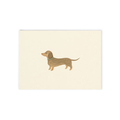 Charming Postcard - Dachshund Watercolor Illustration, Minimalist Dog Design, Bespoke Stationery, Greeting Cards, Cute Animal Art Print