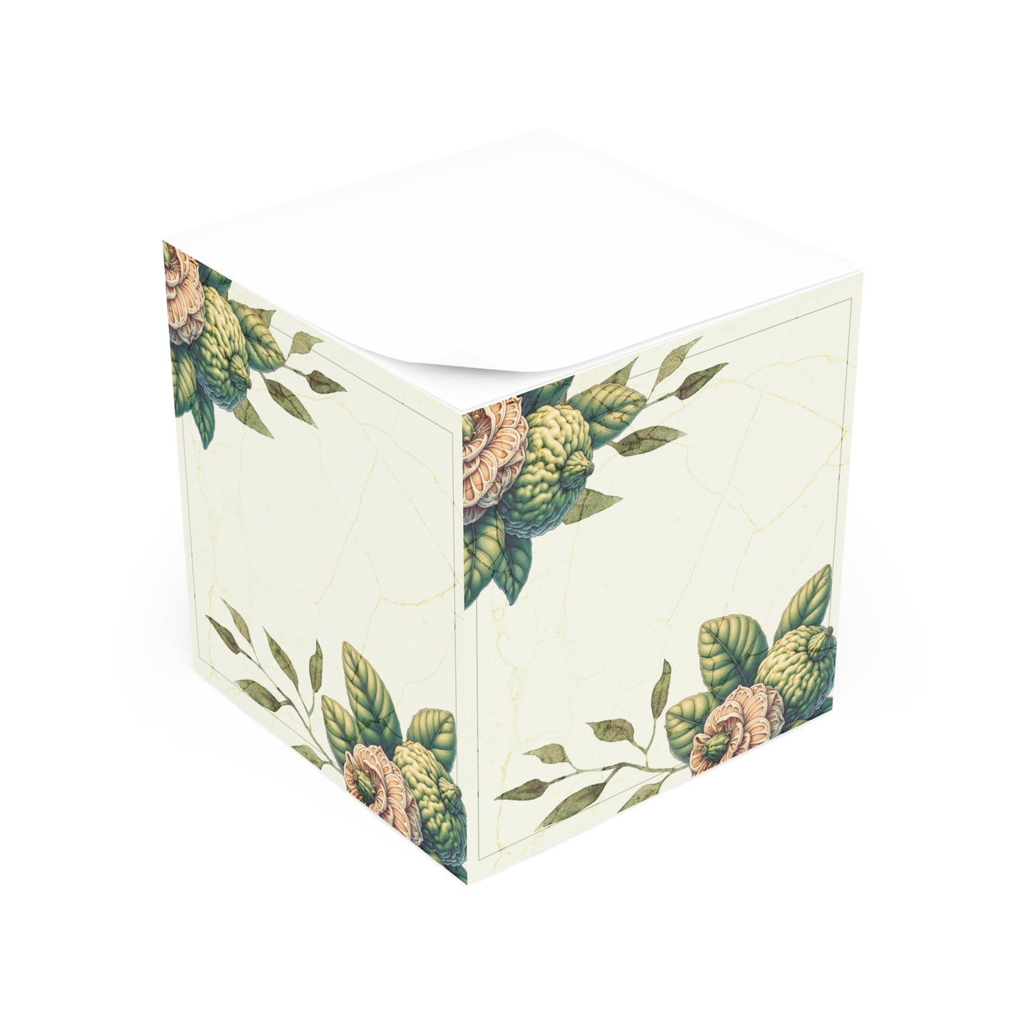 Beautiful Botanical Floral Post-It Note Cube | Cute Stationery, Preppy Stationary, Elegant Sticker Notepad