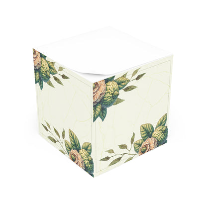 Beautiful Botanical Floral Post-It Note Cube | Cute Stationery, Preppy Stationary, Elegant Sticker Notepad