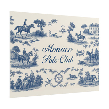Monaco Polo Club Print | French Toile Equestrian Art
